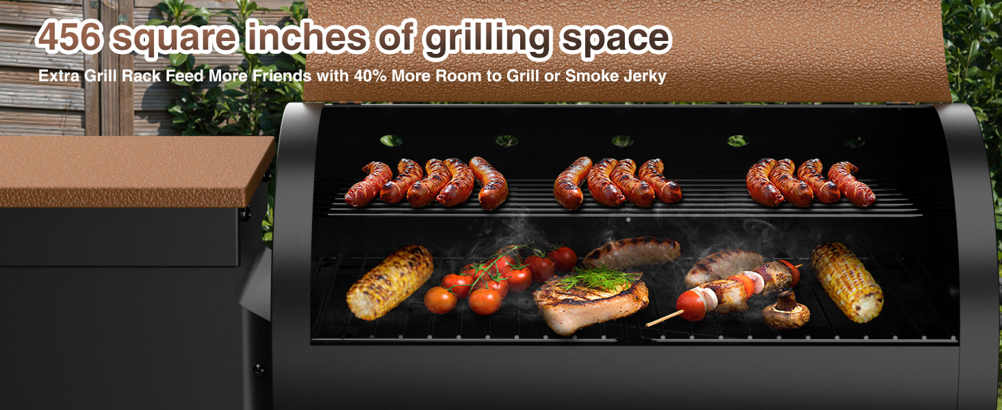 Vipsafe Wood Pellet Grill & Smoker with Automatic Temperature Control