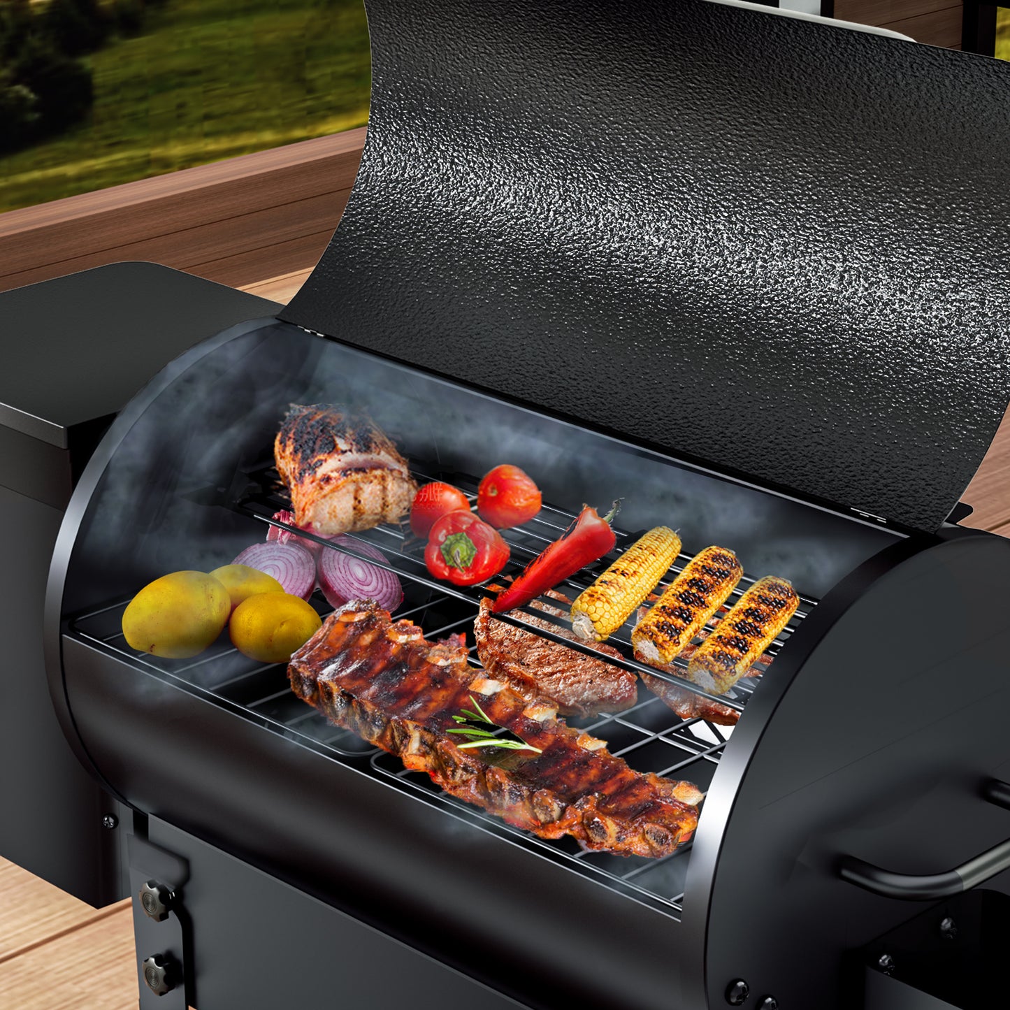 Vipsafe Gourmet Bronco II Barrel Grill