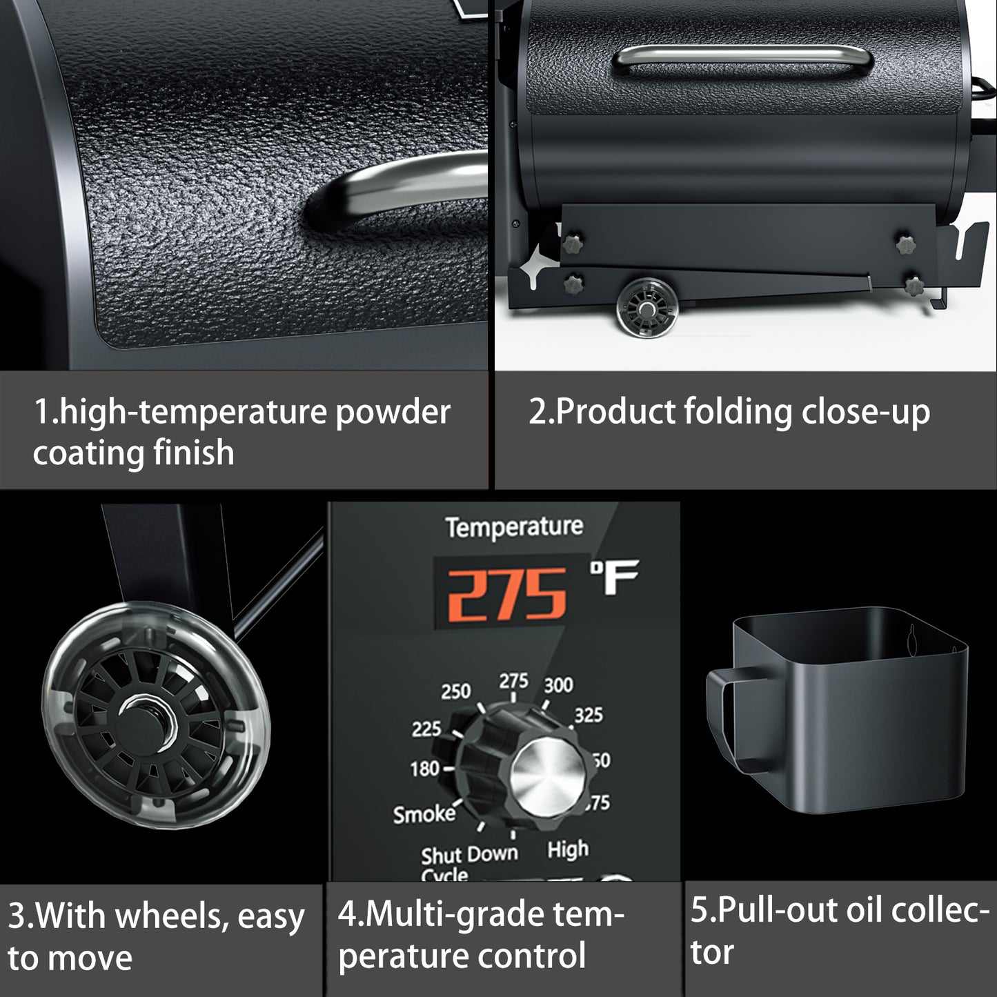 Vipsafe Gourmet Bronco II Barrel Grill