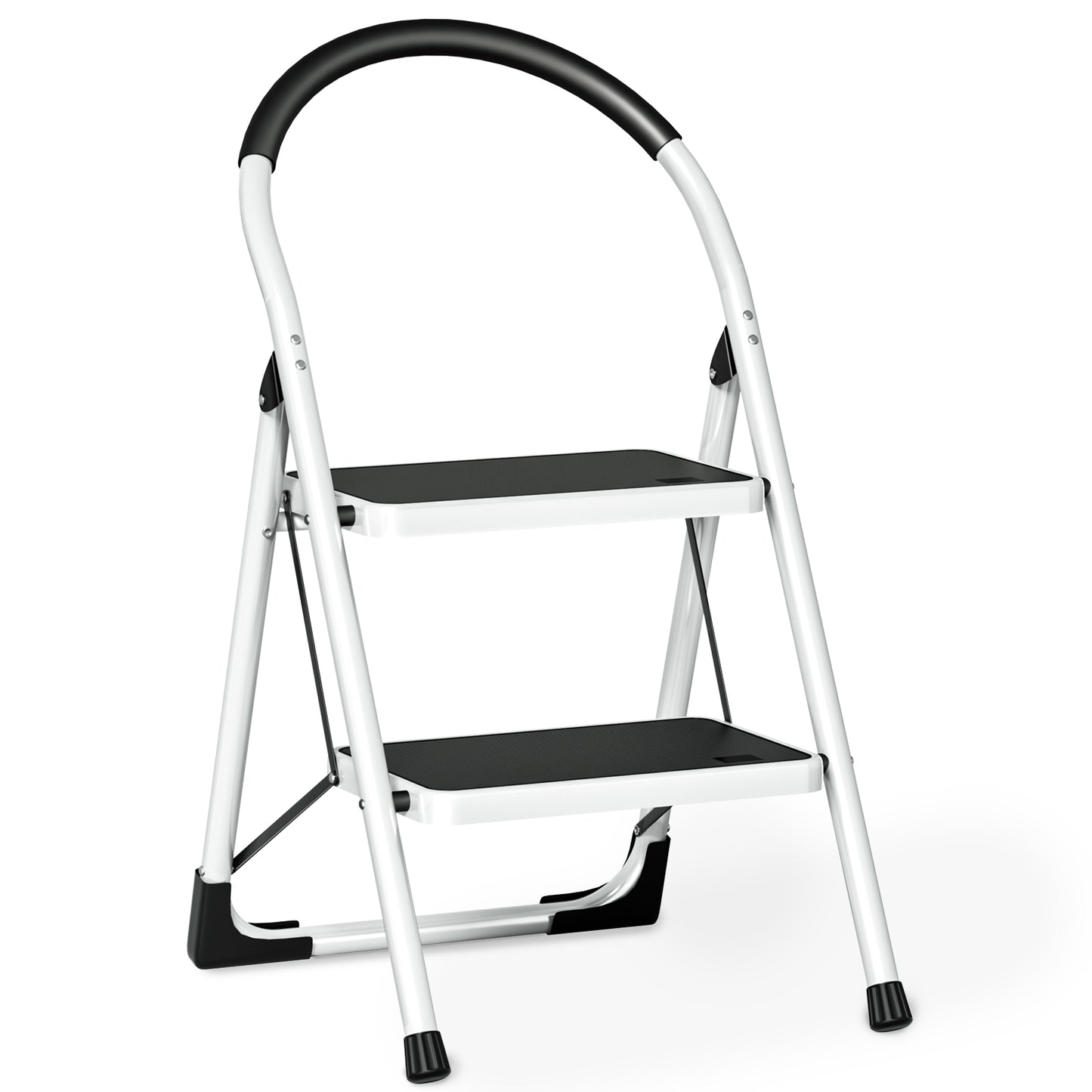 Vipsafe 2 Step Ladder, Folding Step Stool for Adults with Non-Slip Feet,330lb Portable Step Stool