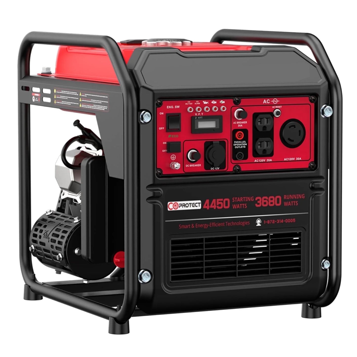 Vipsafe PowerSmart 4450-Watt Gas-Powered Inverter Generator for Home & Outdoor Use, EPA Compliant, Quiet & Efficient