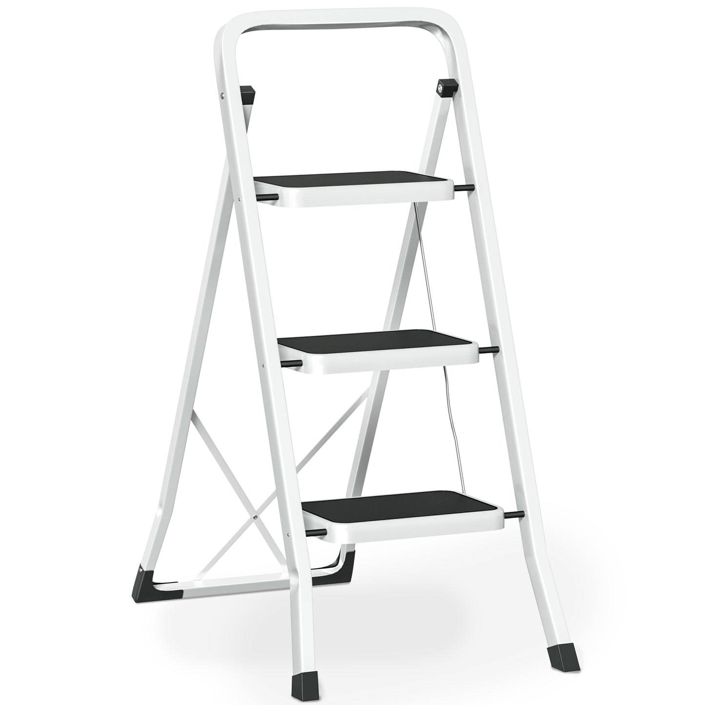 Vipsafe 3 Step Ladder, Folding Step Stool for Adults with Non-Slip Feet,330lb Portable Step Stool
