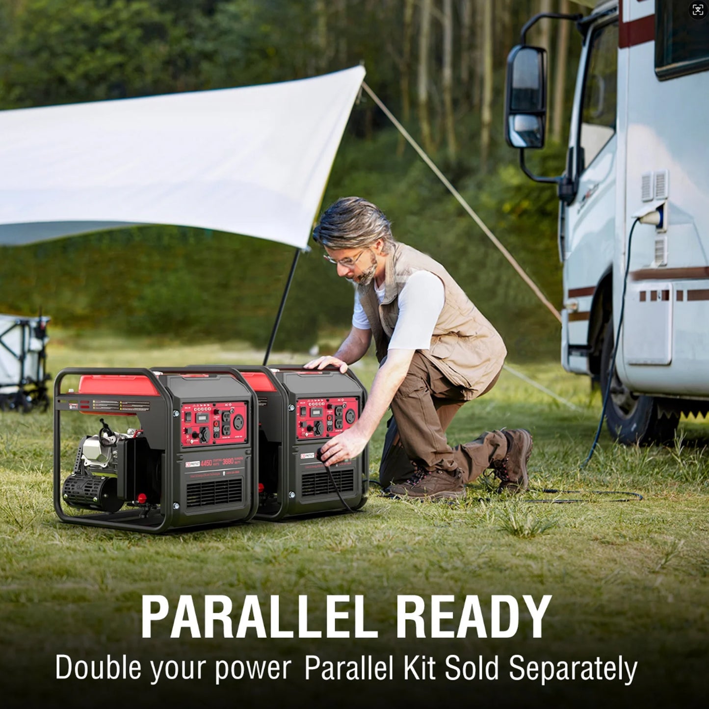 Vipsafe PowerSmart 4450-Watt Gas-Powered Inverter Generator for Home & Outdoor Use, EPA Compliant, Quiet & Efficient