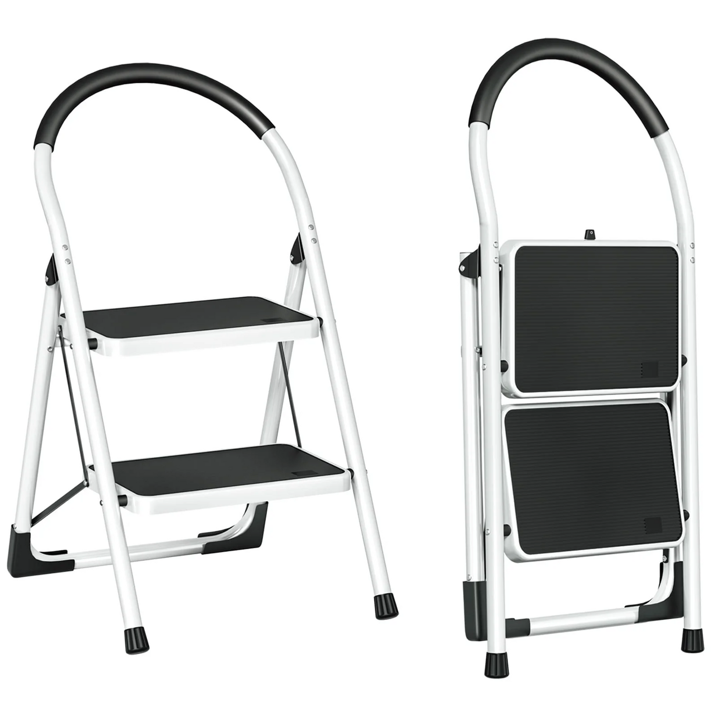 Vipsafe 2 Step Ladder, Folding Step Stool for Adults with Non-Slip Feet,330lb Portable Step Stool