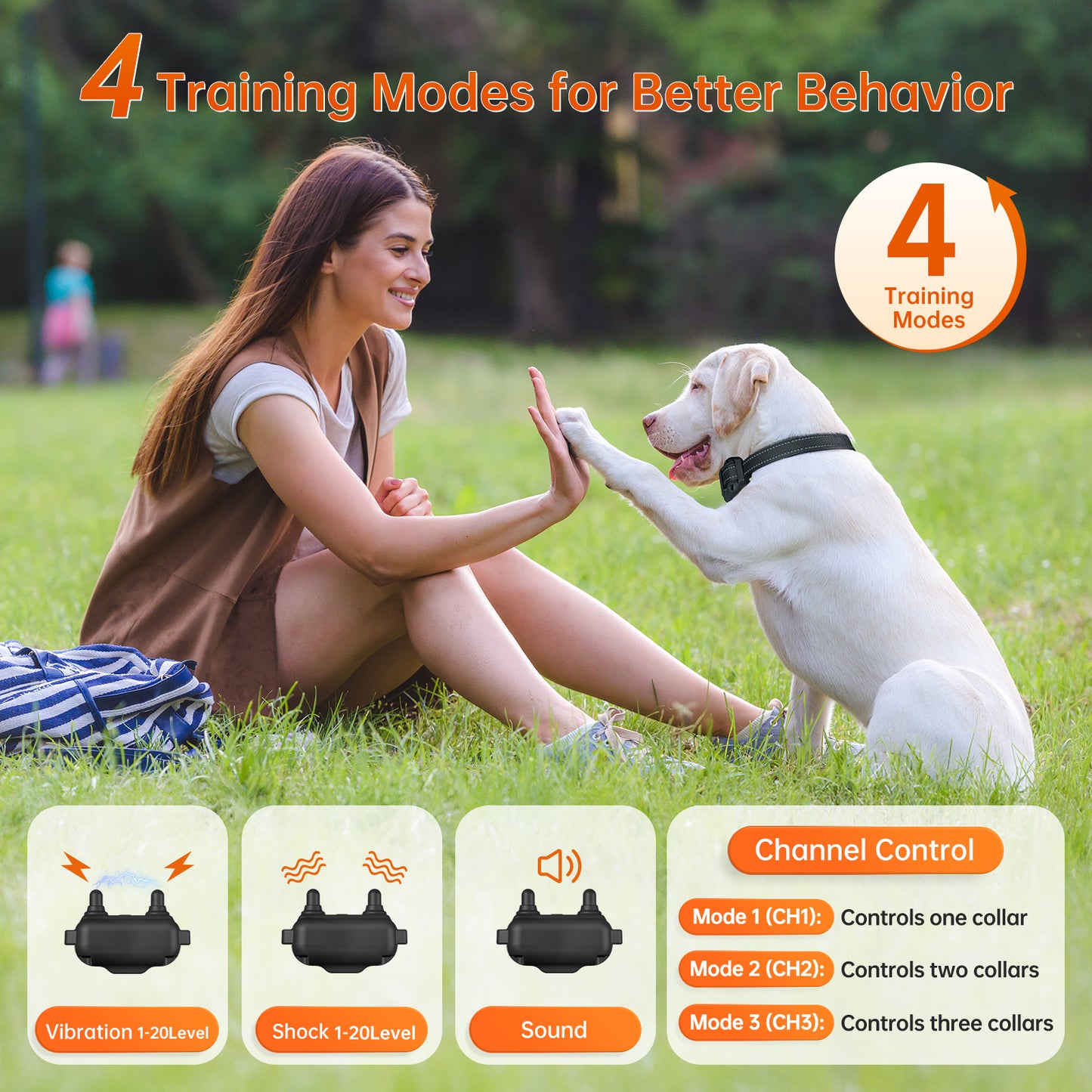 Vipsafe Dog Training Collar with Adjustable Settings and Remote Control – Safe & Effective Training Tool