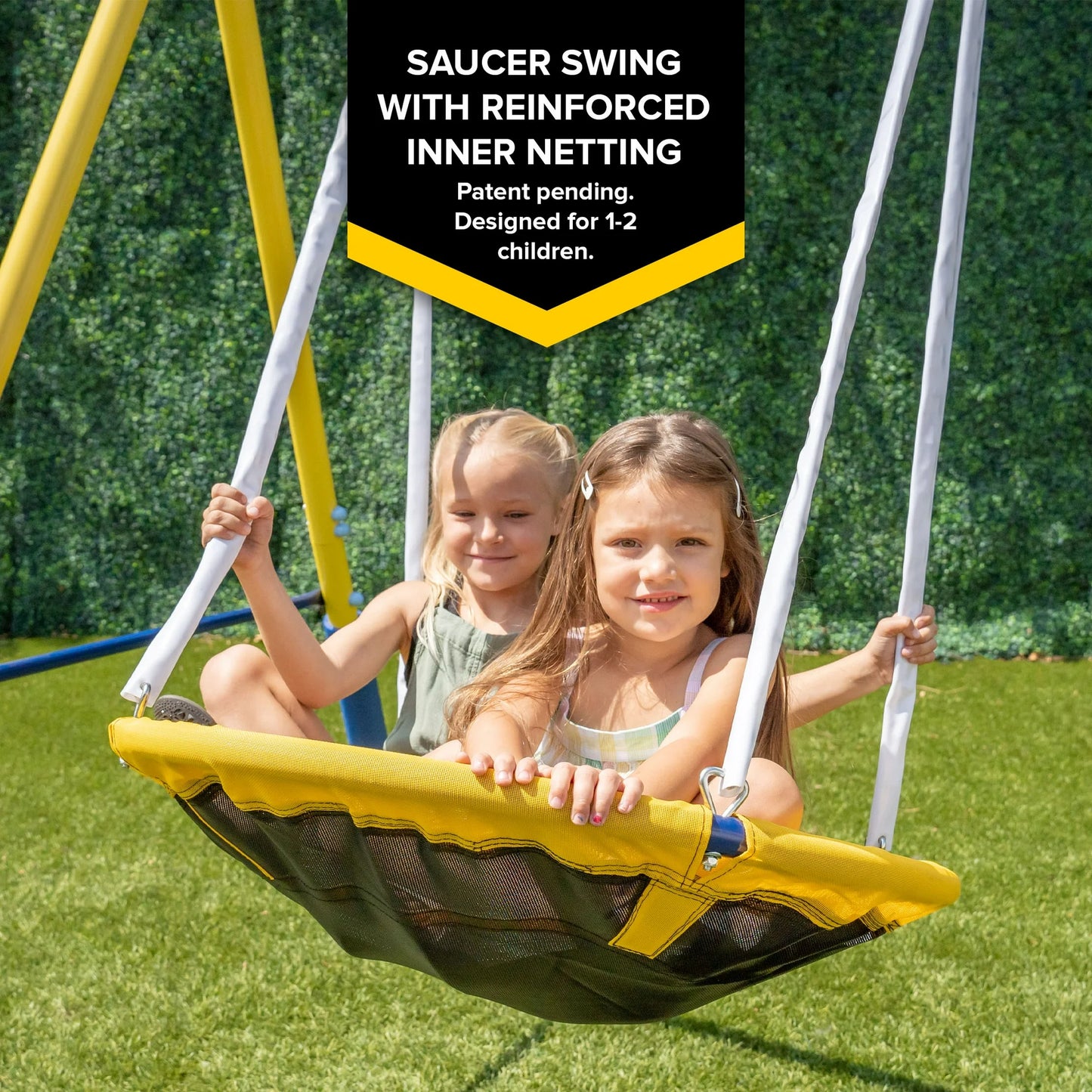 Vipsafe Metal Swing Set With Saucer and Belt Swing Seat, Suitable For Both Indoor And Outdoor Use