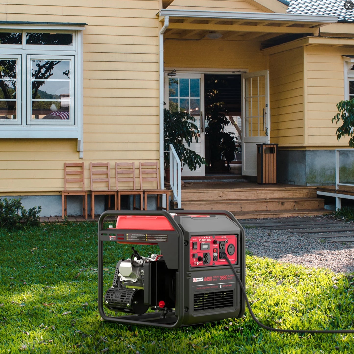 Vipsafe PowerSmart 4450-Watt Gas-Powered Inverter Generator for Home & Outdoor Use, EPA Compliant, Quiet & Efficient