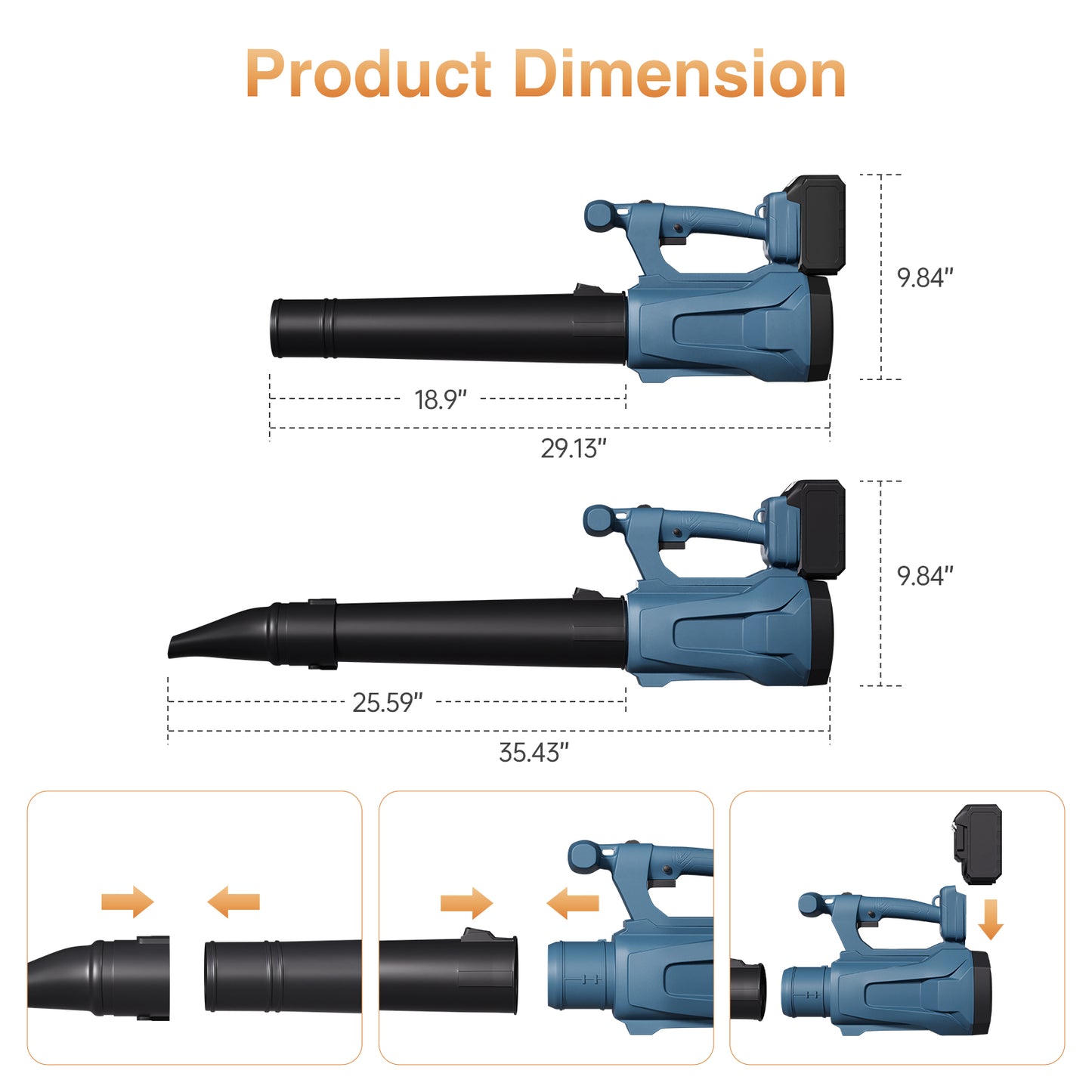 Vipsafe Cordless Leaf Blower, 500 CFM 110 MPH, 2×21V 3000mAh Batteries, Powerful Electric Blower for Yard, Lawn, Patio