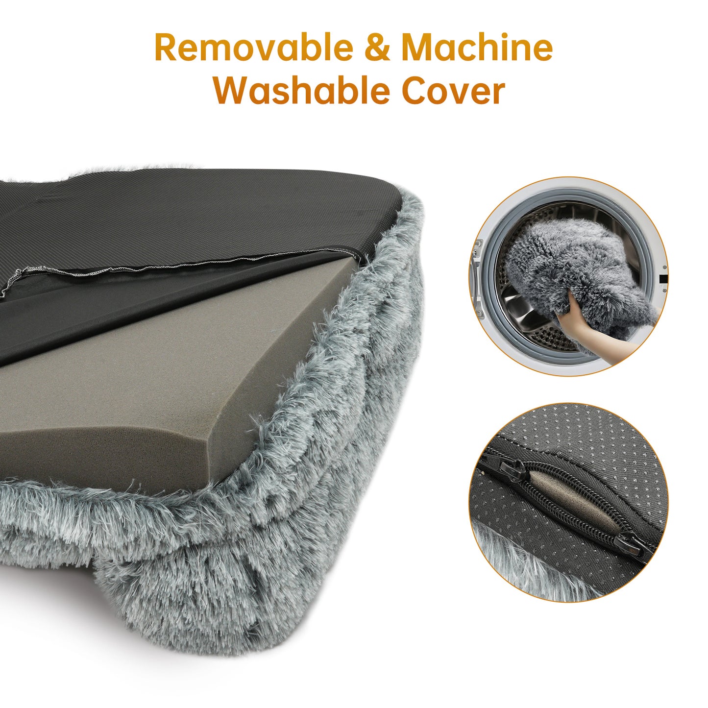 Vipsafe Orthopedic Dog Bed for Large Dogs, 41"x30" Dog Bed with Removable Washable Cover, Gray