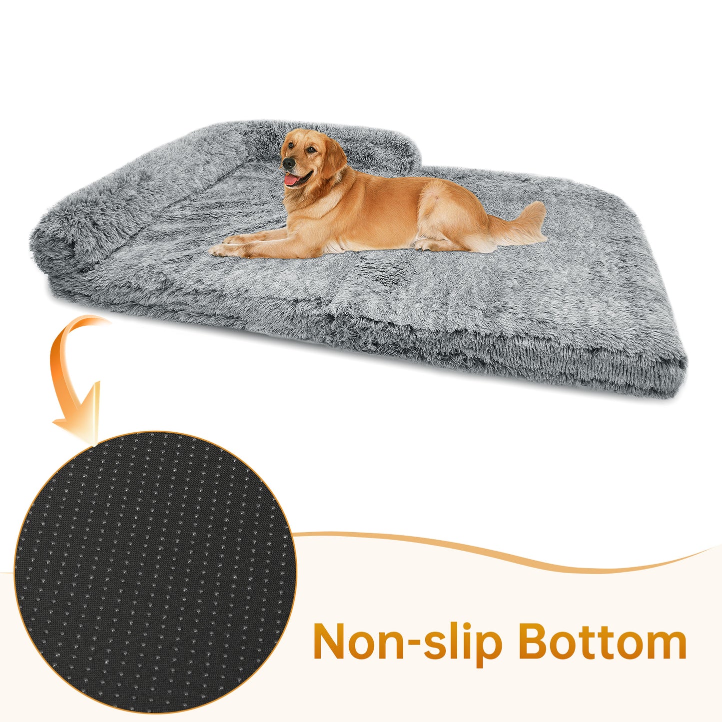 Vipsafe Orthopedic Dog Bed For Extra Large Dogs, 54"x37" Dog Bed with Removable Washable Cover, Gray