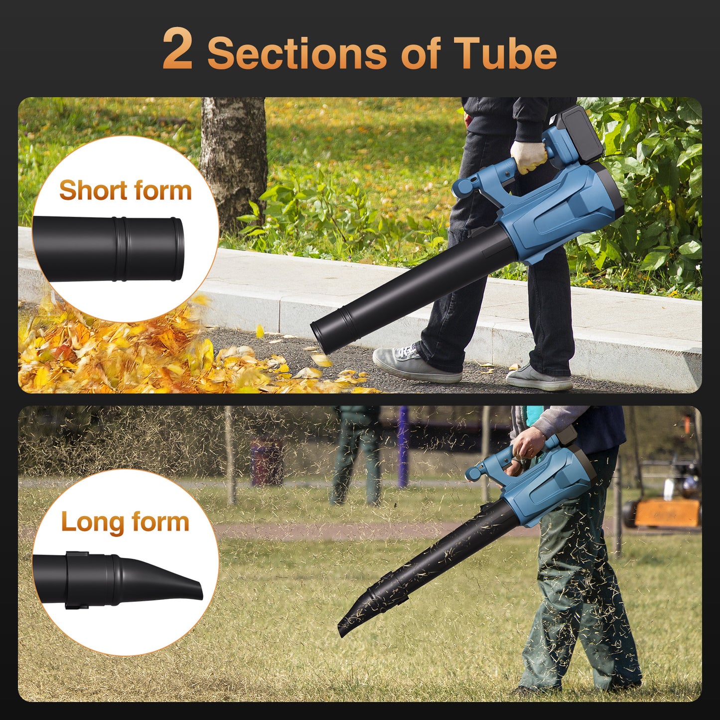Vipsafe Cordless Leaf Blower, 500 CFM 110 MPH, 2×21V 3000mAh Batteries, Powerful Electric Blower for Yard, Lawn, Patio