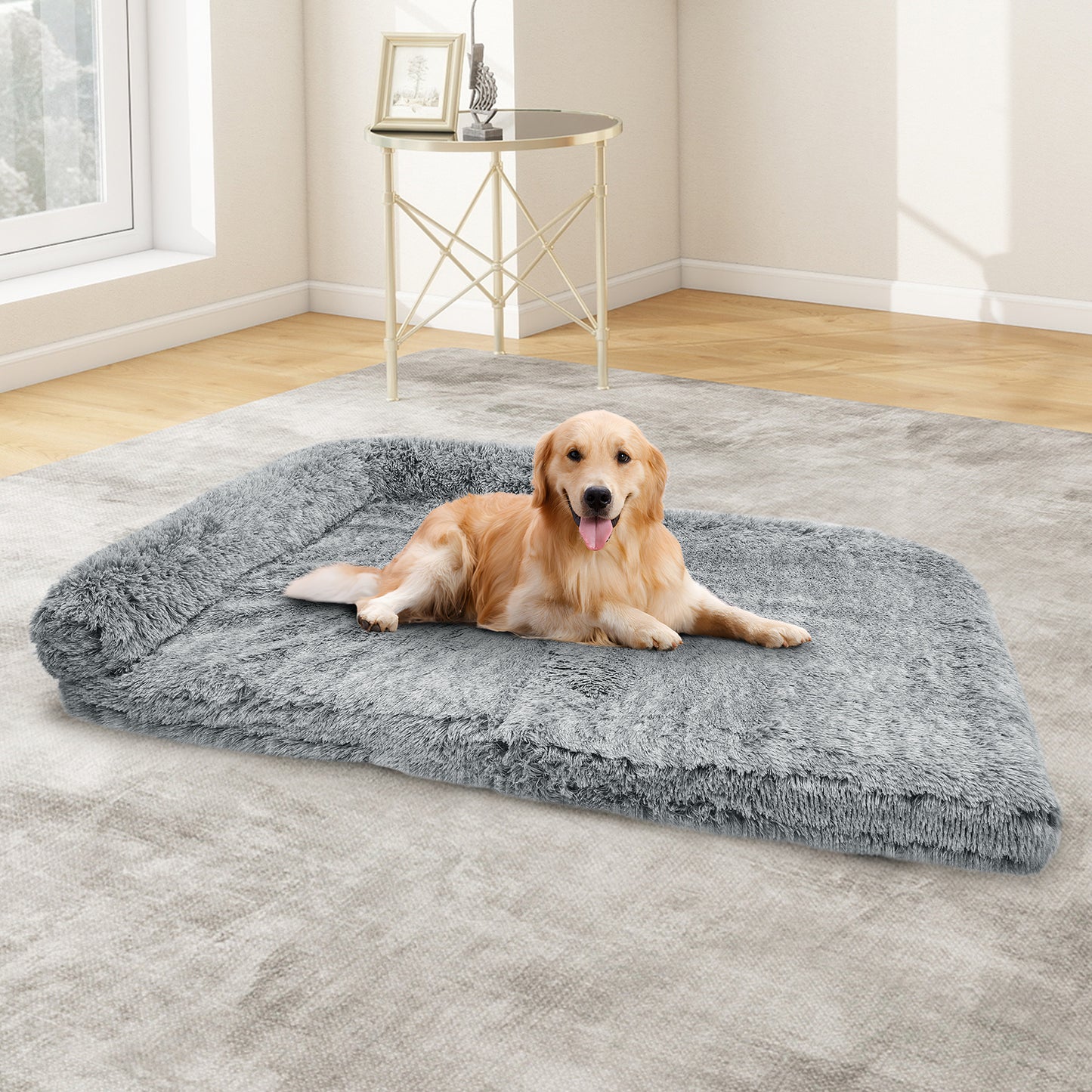 Vipsafe Orthopedic Dog Bed For Extra Large Dogs, 54"x37" Dog Bed with Removable Washable Cover, Gray