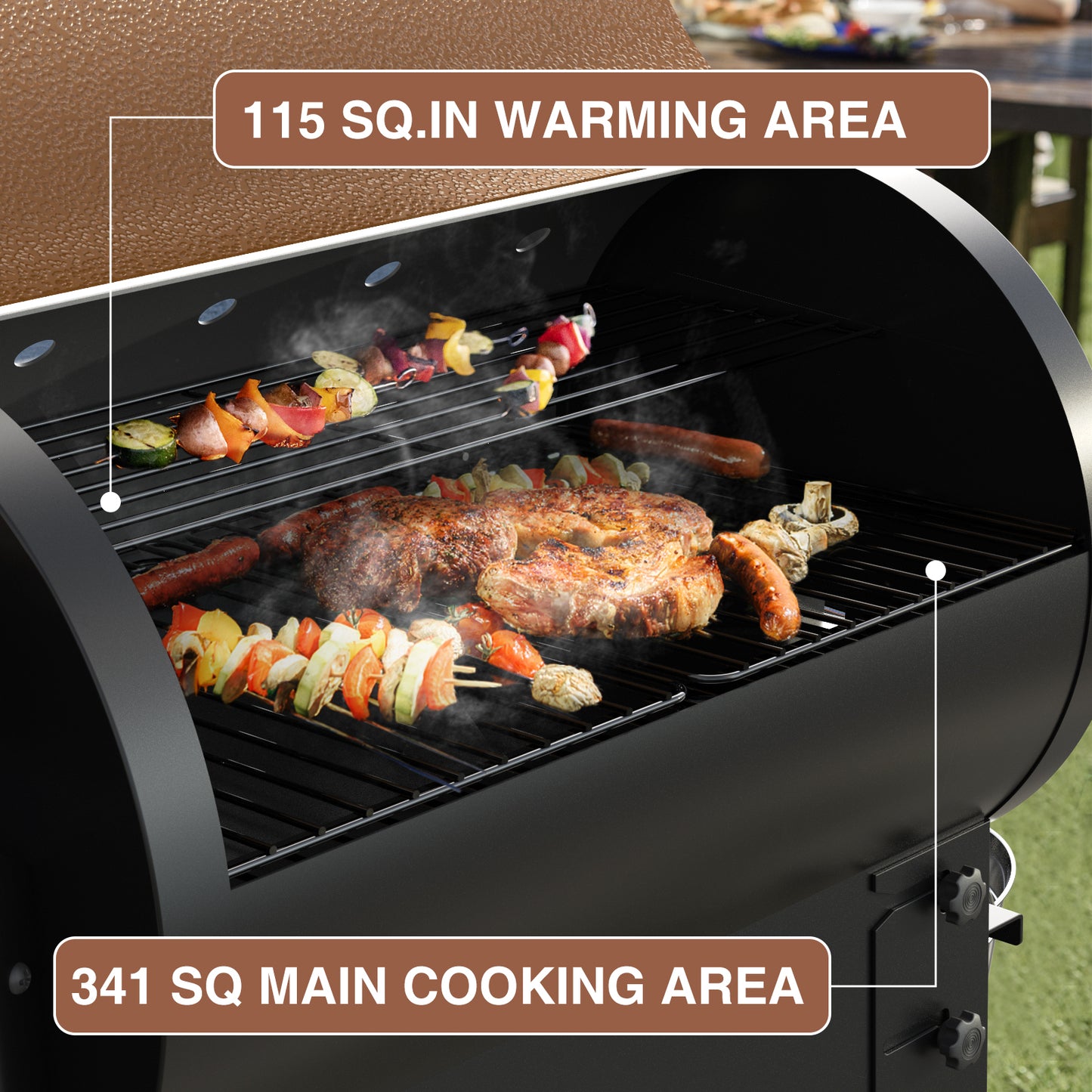 Vipsafe Wood Pellet Grill & Smoker with Automatic Temperature Control