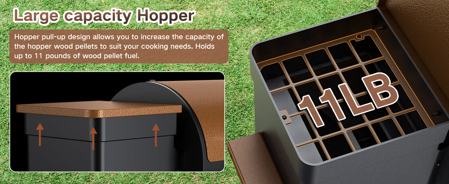 Vipsafe Wood Pellet Grill & Smoker with Automatic Temperature Control