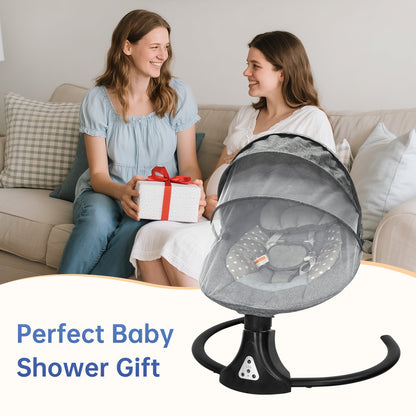 Vipsafe Baby Swing for Infants up to 22lb with Bluetooth Music, 5 Speeds & 3 Timer Settings, Blue