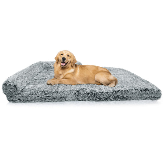 Vipsafe Orthopedic Dog Bed for Large Dogs, 41"x30" Dog Bed with Removable Washable Cover, Gray