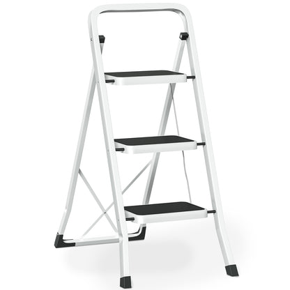 Vipsafe 3 Step Ladder, Folding Step Stool for Adults with Non-Slip Feet,330lb Portable Step Stool