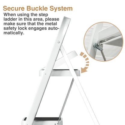 Vipsafe 3 Step Ladder, Folding Step Stool for Adults with Non-Slip Feet,330lb Portable Step Stool