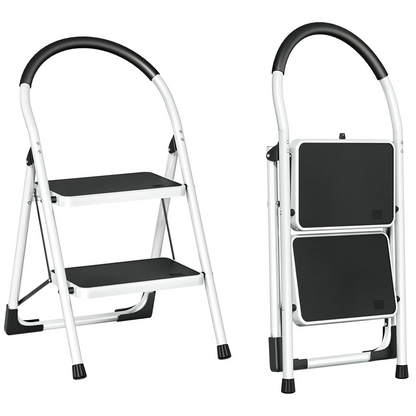 Vipsafe 2 Step Ladder, Folding Step Stool for Adults with Non-Slip Feet,330lb Portable Step Stool
