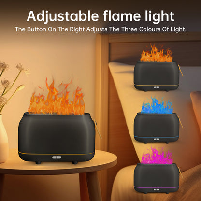 Vipsafe Flame Diffuser, 3 Flame Colors Light Essential Oil Diffuser for Home, Office, Gray