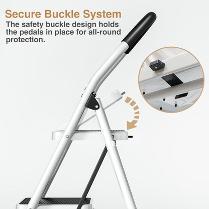 Vipsafe 2 Step Ladder, Folding Step Stool for Adults with Non-Slip Feet,330lb Portable Step Stool