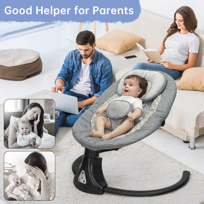 Vipsafe Baby Swing for Infants up to 22lb with Bluetooth Music, 5 Speeds & 3 Timer Settings, Blue