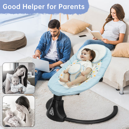 Vipsafe Baby Swing for Infants up to 22lb with Bluetooth Music, 5 Speeds & 3 Timer Settings, Blue