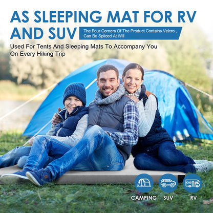 Vipsafe CertiPUR-US Memory Foam Camping Mattress, Portable Sleeping Pad with Waterproof Cover & Bag,75*30*3",Gray