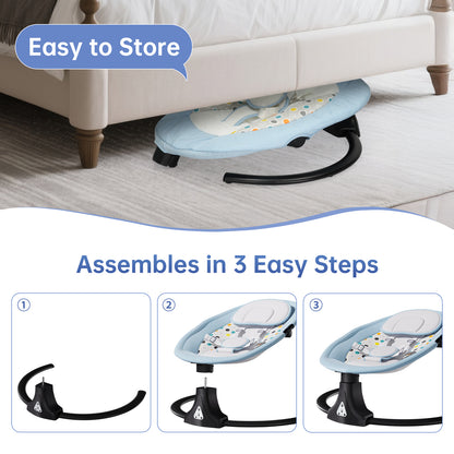 Vipsafe Baby Swing for Infants up to 22lb with Bluetooth Music, 5 Speeds & 3 Timer Settings, Blue