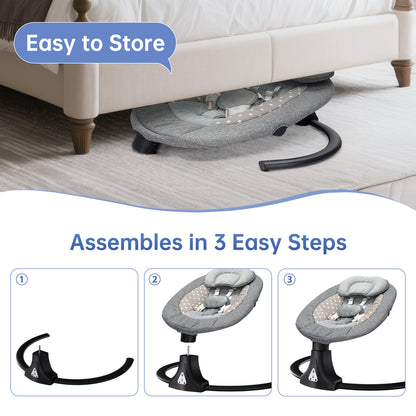 Vipsafe Baby Swing for Infants up to 22lb with Bluetooth Music, 5 Speeds & 3 Timer Settings, Blue