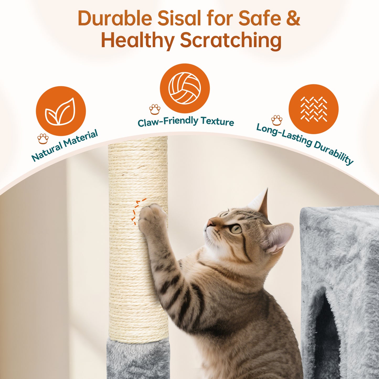 Vipsafe 56-Inch Cat Tree with 4 Tiers, Sisal Scratching Posts, Toys, and Cozy Bed for Indoor Cats