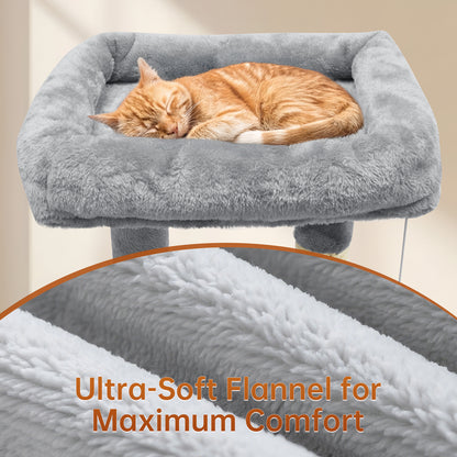 Vipsafe 29-Inch Cat Tree with 2 Tiers, Sisal Scratching Posts, Toys, and Cozy Bed for Indoor Cats