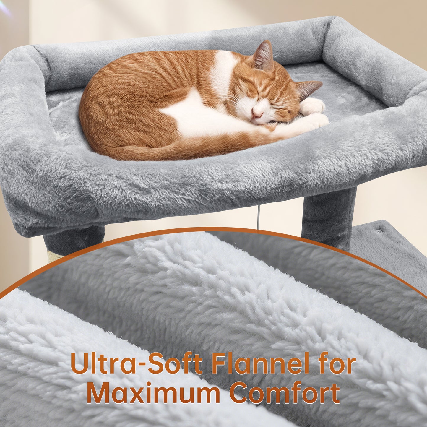 Vipsafe 56-Inch Cat Tree with 4 Tiers, Sisal Scratching Posts, Toys, and Cozy Bed for Indoor Cats